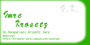 imre krosetz business card